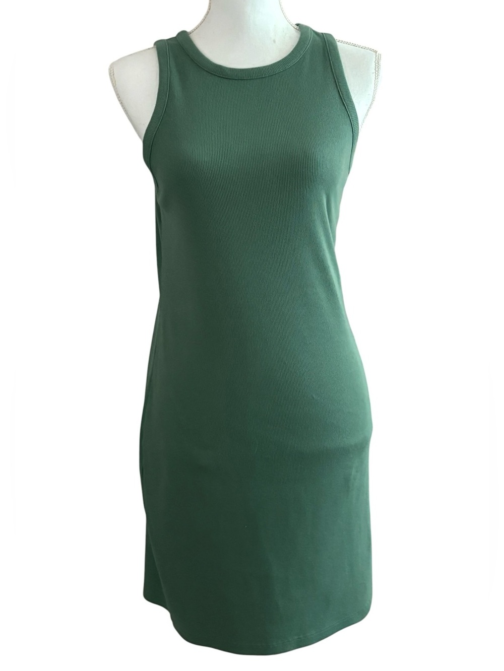 a new day Sleeveless ribbed Tank Dress in Forest Green